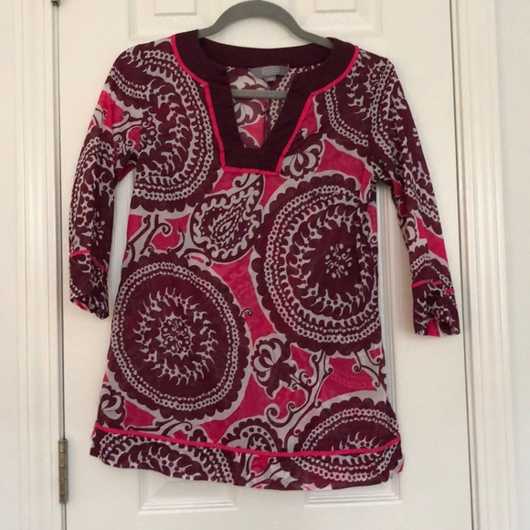 Preppy printed tunic top - Picture 1 of 4